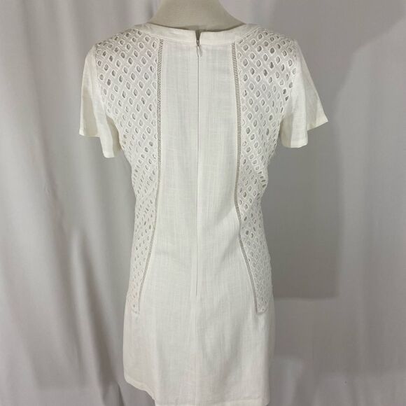 Skies Are Blue White Linen Eyelet Dress - Picture 5 of 9